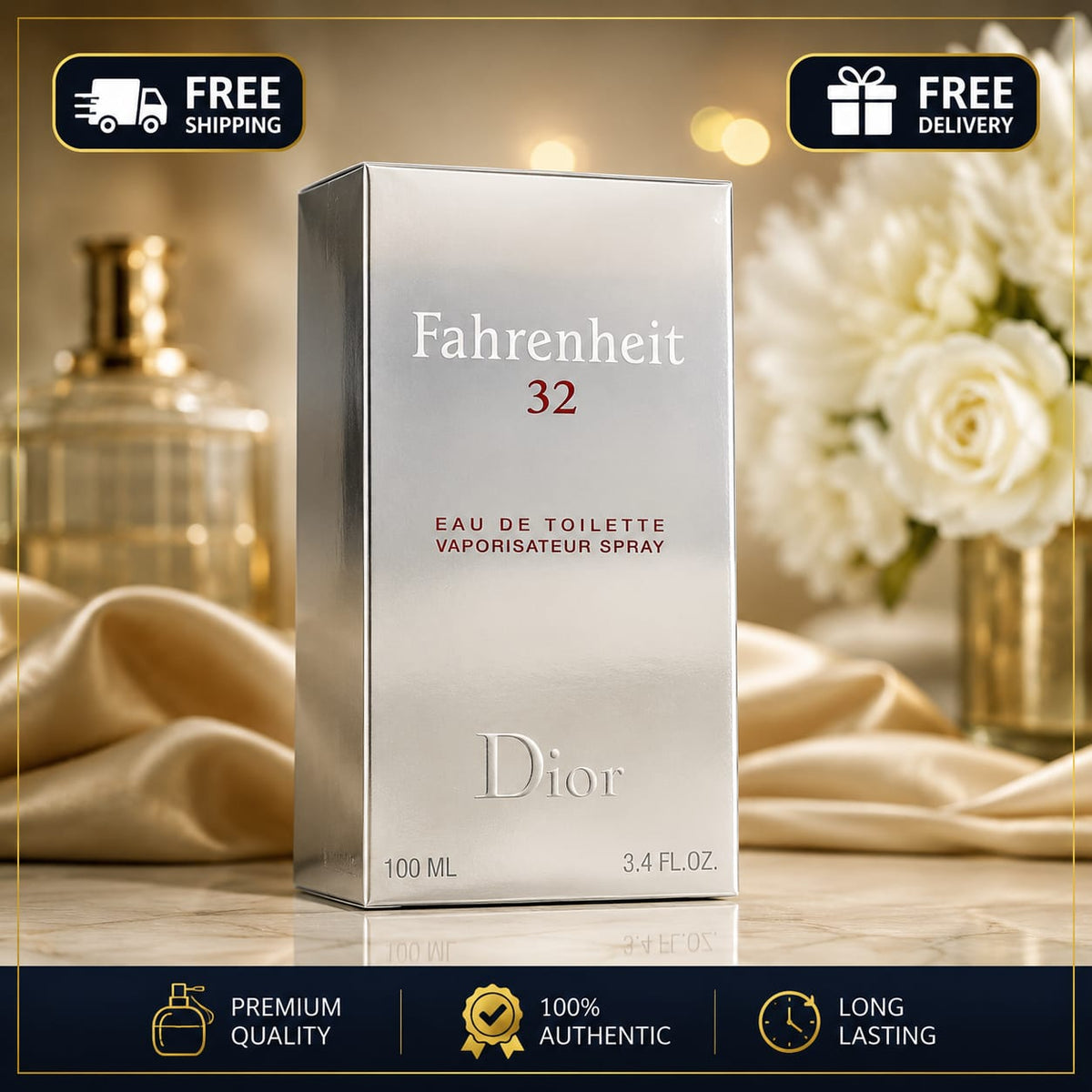 Dior Fahrenheit 32 Eau de Toilette Spray for Men, 3.4 oz / 100 ml